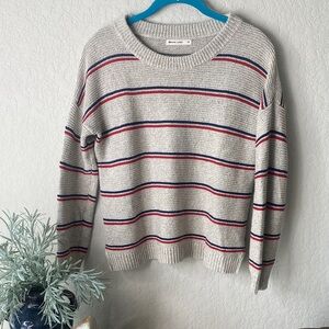Marine Layer Natural Classic Summer Oversized Crewneck Sweater Stripes